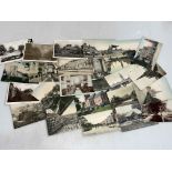 Collection of real photographic and printed Darlington postcards including Cleasby, Cockerton,