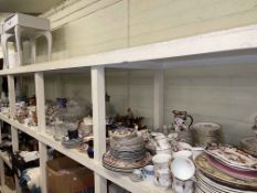 Large collection of early Victorian porcelain, part tea sets, decorative pottery, glasswares,