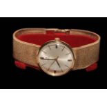 Vintage Omega gents 9 carat gold bracelet watch, with box.