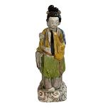 Large pottery figure of a Chinese Geisha, 35cm.