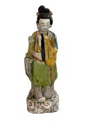 Large pottery figure of a Chinese Geisha, 35cm.