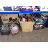 Clarke Weld Mig 90 welding machine, BOC welder, welding helmets, Sony Giga Juke sound system,