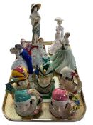 Five Kevin Francis limited edition Art Deco girls, and six Royal Worcester,
