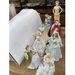 Ten Royal Doulton lady figurines including Jean, Cynthia, Stephanie, etc.