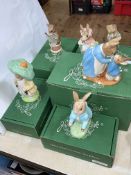 Six Beswick/Royal Doulton large limited edition Beatrix Potter figures, gold backstamp and numbered,