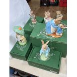 Six Beswick/Royal Doulton large limited edition Beatrix Potter figures, gold backstamp and numbered,