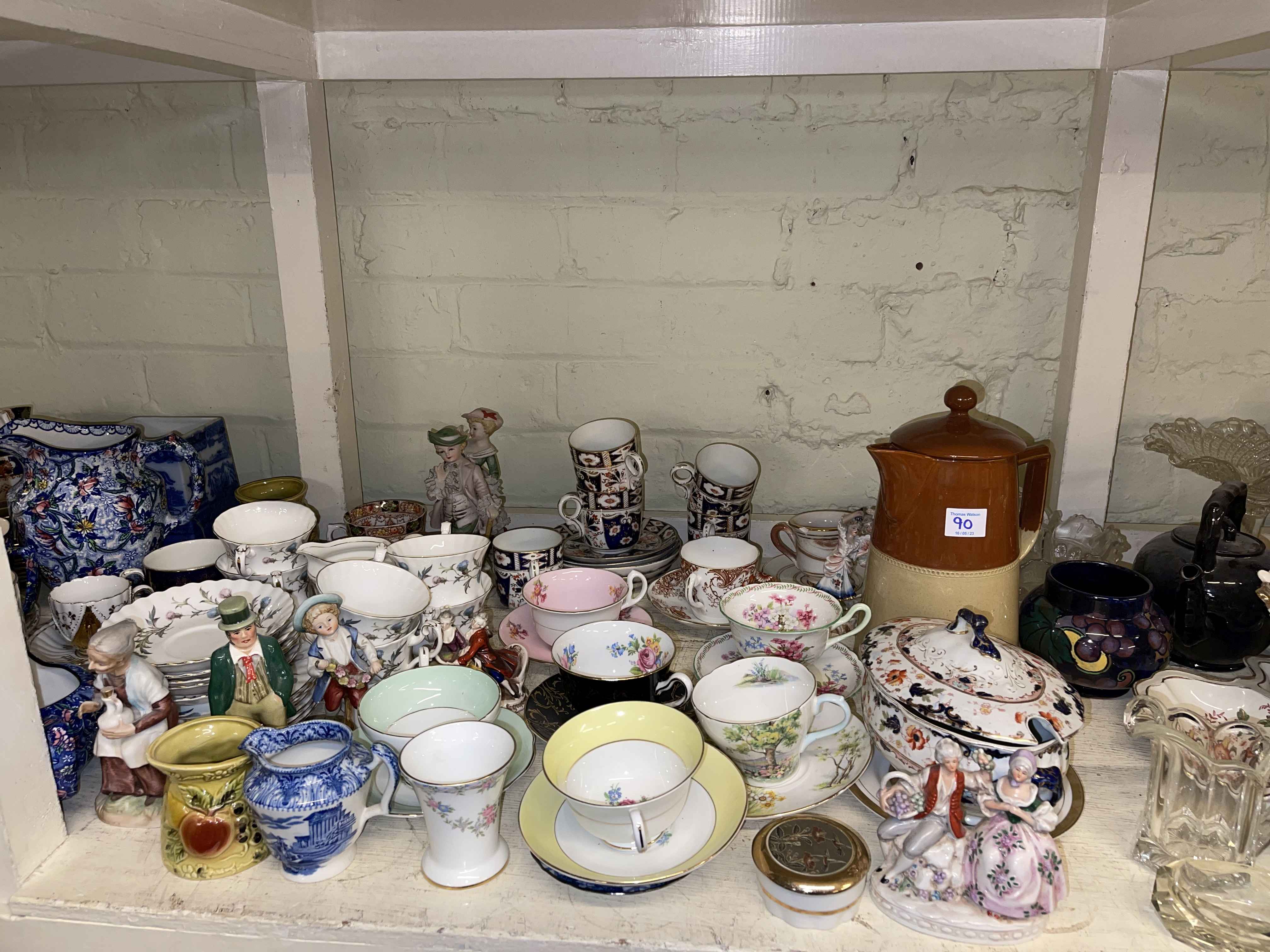 Large collection of early Victorian porcelain, part tea sets, decorative pottery, glasswares, - Image 5 of 6