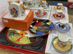 Collection of Clarice Cliff limited editions including Crocus teapot, Centenary cups and saucers,