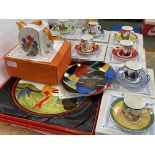 Collection of Clarice Cliff limited editions including Crocus teapot, Centenary cups and saucers,
