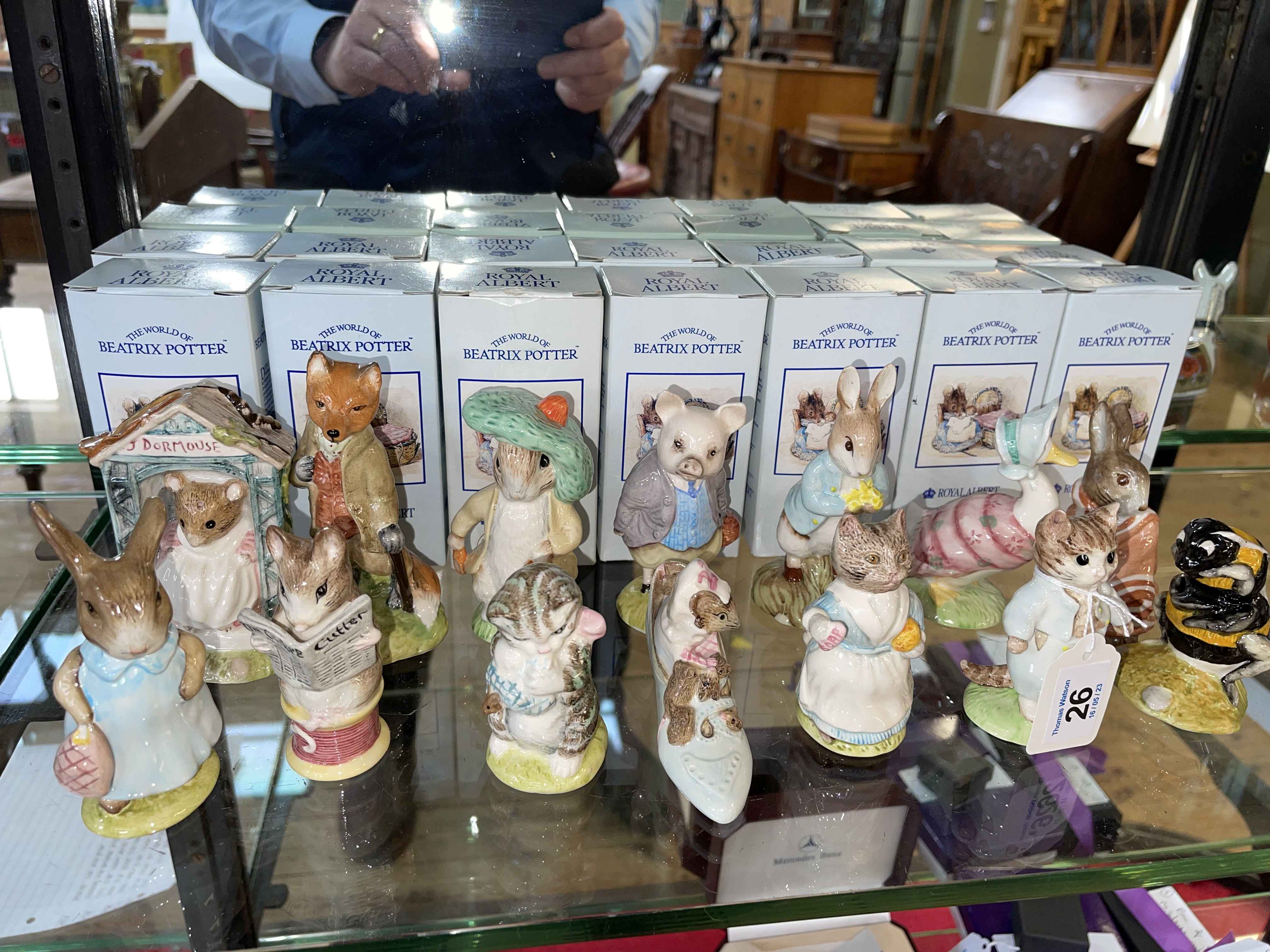 Collection of fourteen Royal Albert Beatrix Potter figures including Babbitty Bumble,