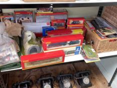 Collection of Hornby Railway OO Gauge models, tracks, accessories, carriages, etc.