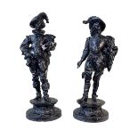 Pair of spelter figures 'Conde' and 'Venuume', approximately 47cm high.