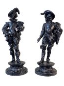 Pair of spelter figures 'Conde' and 'Venuume', approximately 47cm high.