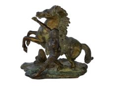 Bronze ornate French Marley Horse, 12cm high.