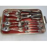 Collection of Continental silver cutlery marked GUTRUF 800, each having a coat of arms crest.