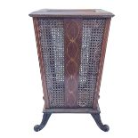 Inlaid Mahogany waste paper basket, 44cm.