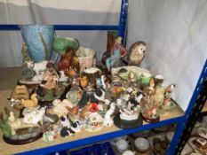 Collection of Border Fine Art figures, Hornsea, Royal Doulton Thanksgiving, Wade, Beswick, etc.