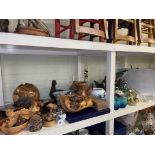 Royal Copenhagen 288 vase, glass paperweights, Royal Worcester egg cobblers, carved wood bowls,
