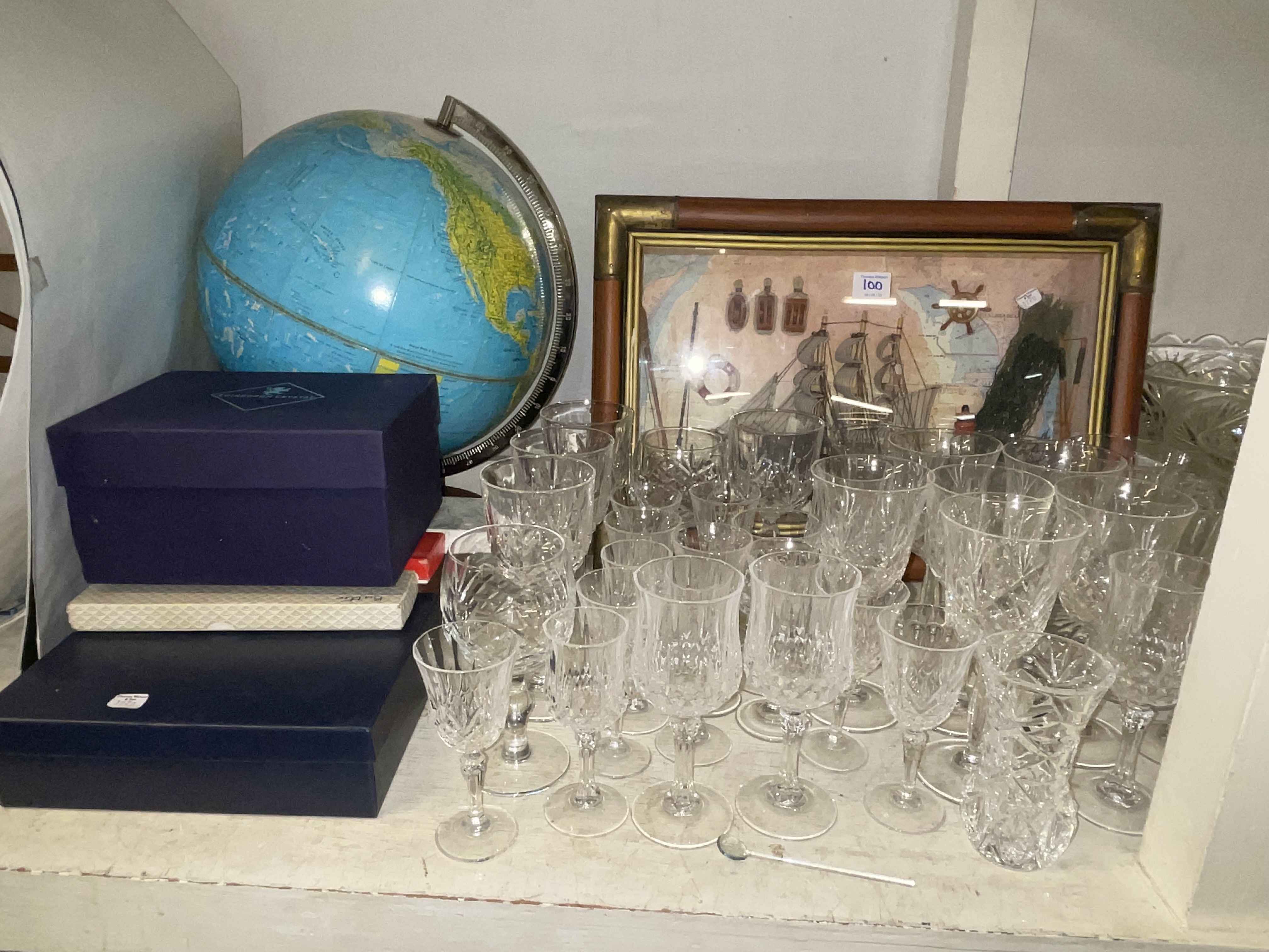 Edinburgh Crystal, globe, Japanese tea set, glass, boxed cutlery, etc. - Image 2 of 2