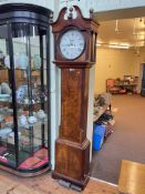 Antique mahogany eight day longcase clock having circular dial signed Sam Hill, Sheffield, 244cm.