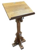Ecclesiastical oak lectern, 112cm by 48cm by 43cm, ecclesiastical oak side table,