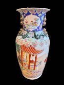 Large Chinese floor vase decorated with figures in landscape, 76cm high.