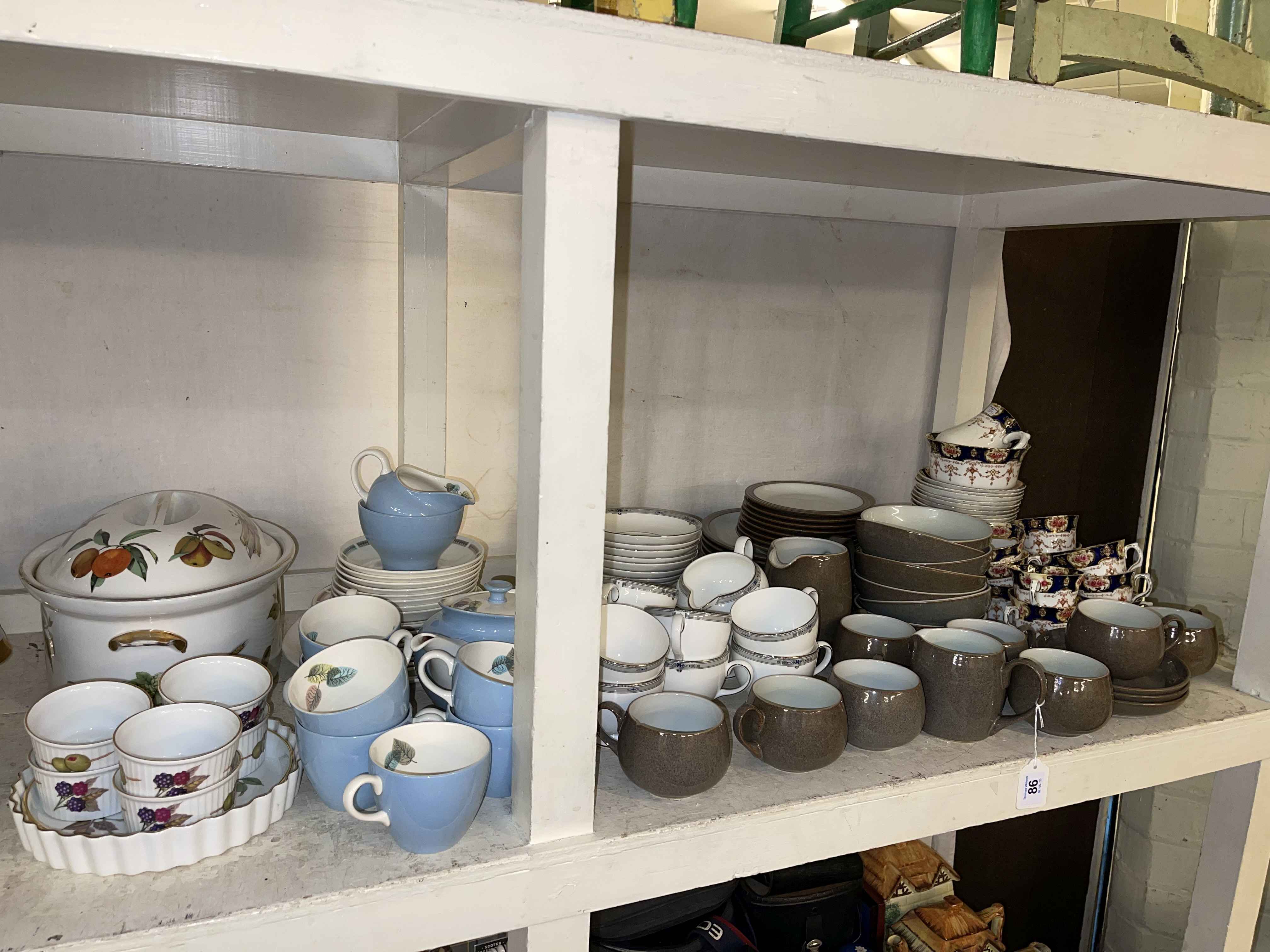 Collection of Royal Worcester Evesham, Denby, Wedgwood part tea wares.