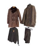 Winter clothing including Suede jacket, Hoggs of Fife trousers and jumper,