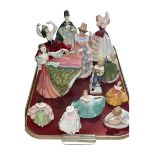 Five large Royal Doulton ladies including Sharon and Premiere and seven smaller figures including