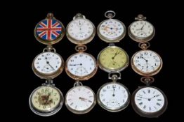 Twelve various pocket watches.