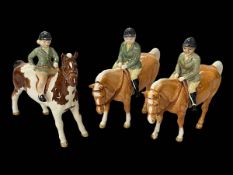 Two Beswick Boys on Ponies and a Beswick Girl on Pony.