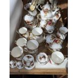 Collection of Royal Albert Old Country Roses including teapot, approximately 43 pieces.