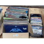 Three boxes of LP, 12inch and single records including some picture discs.