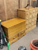 Pine sixteen drawer chest, 96.