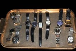 Twelve various wristwatches.