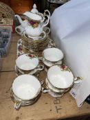 Collection of Royal Albert Old Country Roses including teapot, approximately 29 pieces.