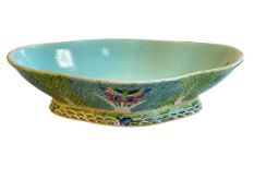 Chinese 19th Century butterfly decorated fruit bowl with Imperial reign mark to base.