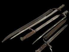 Collection of four bayonets including Hackman & Co, Anker-Werke Bielefeld, three with scabbards.