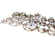 Collection of Royal Albert Old Country Roses including dinner plates, serving plate, etc,