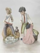 Two Lladro figurines, Boy with Sailing Boat and Young Matador.