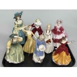 Collection of Royal Doulton, Coalport lady figurines including Margaret, Daphne, Buttercup, etc.