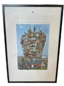 Matthew Ellwood, The Tower of Darlington, limited edition print, signed,