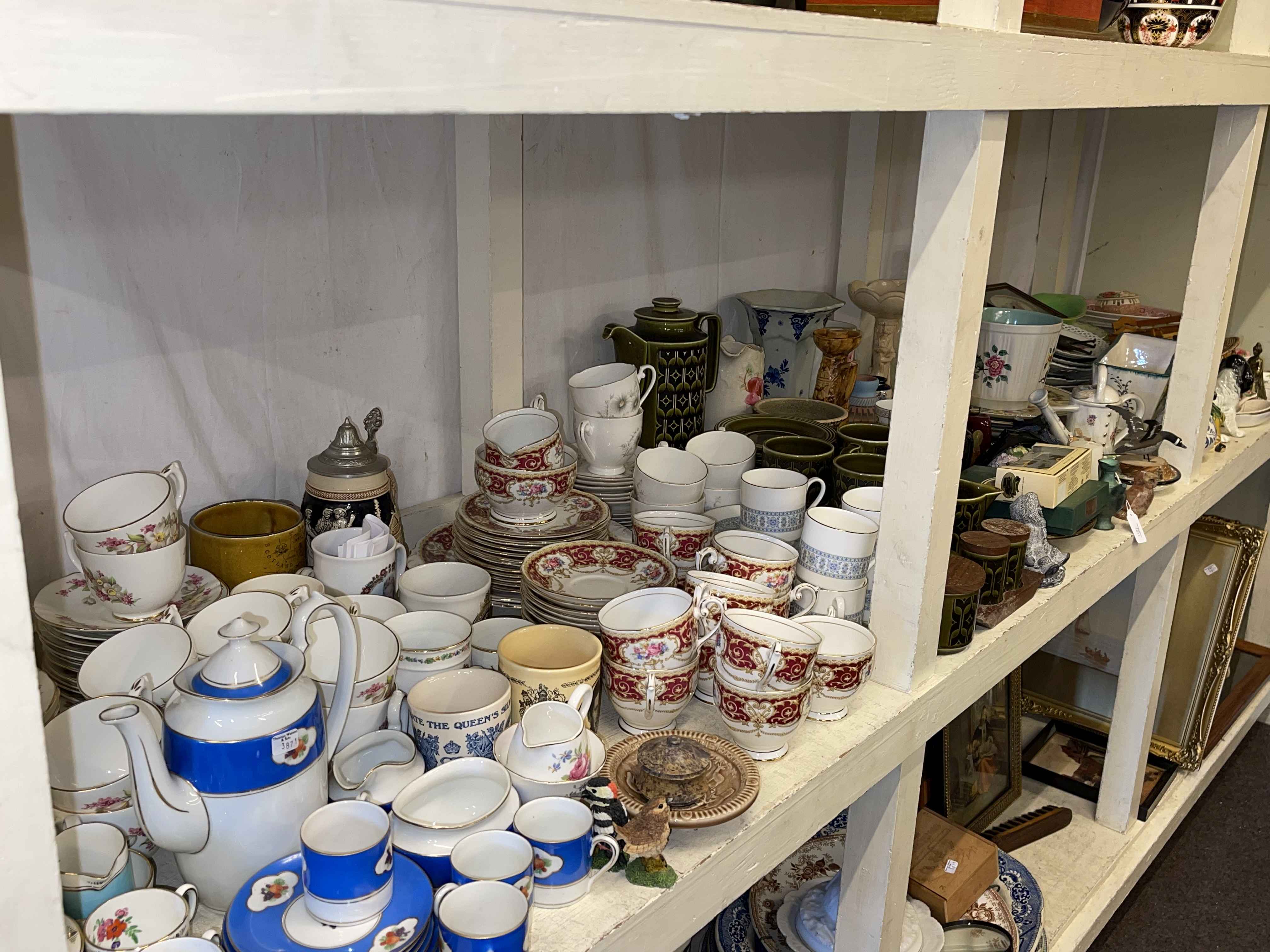 Collection of decorative porcelain, part tea wares, figurines, etc.