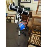 Sky Watcher telescope D=150mm, F=750mm coated optics on stand and a Nipon 25-1259x92 spotting scope.