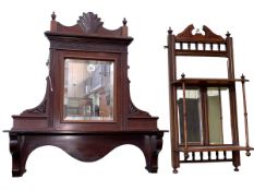 Two late Victorian bevelled hall mirrors, largest 64cm by 65.5cm.