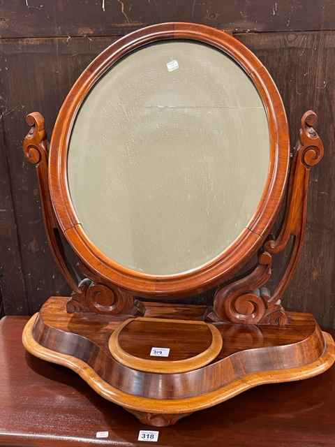 Georgian style mahogany corner washstand and Victorian mahogany toilet mirror (2). - Image 2 of 2