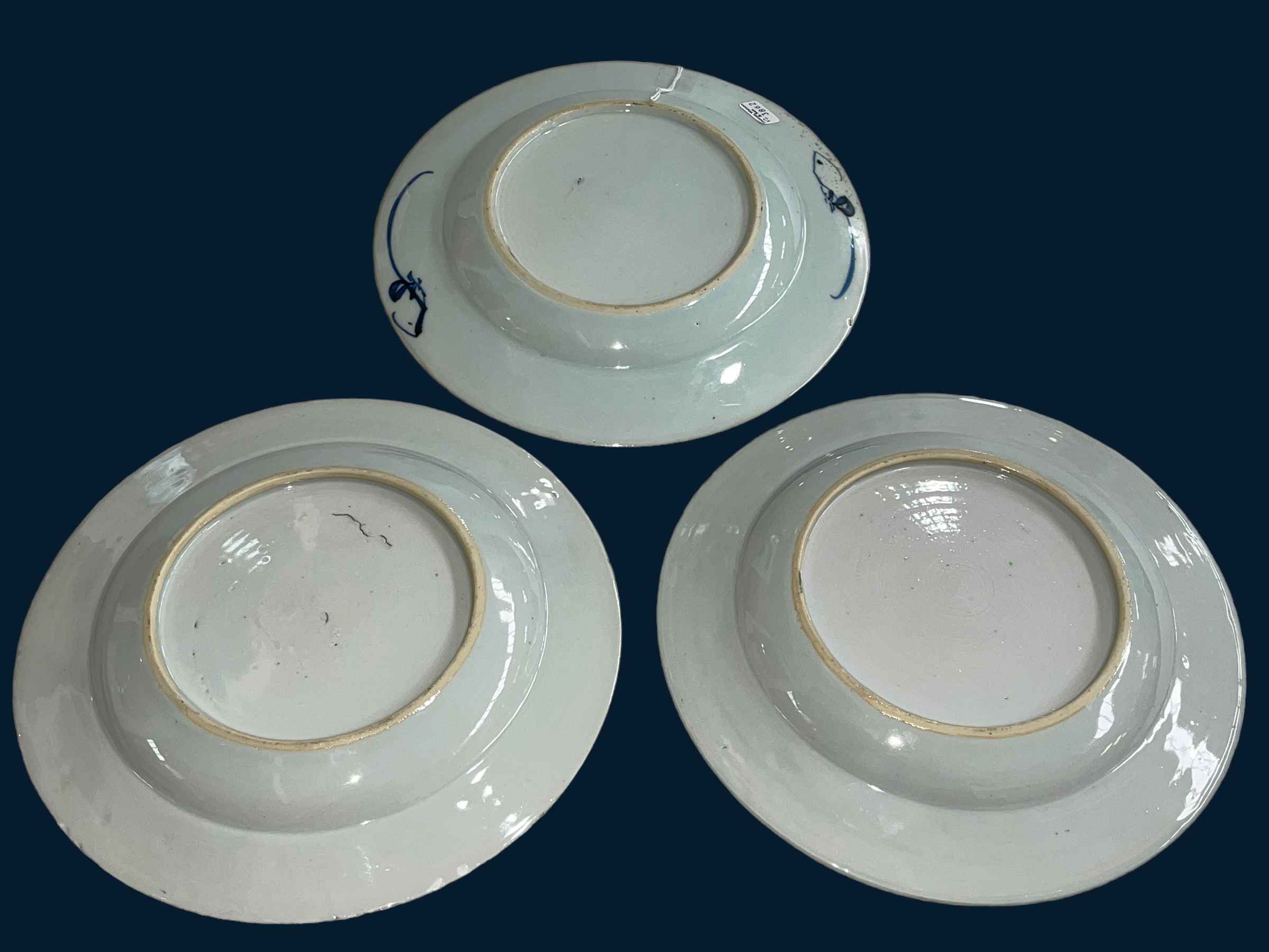 18th Century Imari plate and pair of 18th Century Chinese plates. - Image 2 of 2