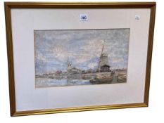 James McBey, Amsterdam, watercolour, signed and dated 19th February 1922 lower left, 24cm by 39cm,