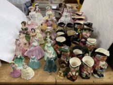 Collection of twenty Coalport lady figurines including Fairest Flowers, Judith Ann,