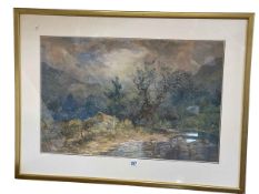 Jessie Frier, Scottish Rural Scene, watercolour, signed lower left, 42.5cm by 64.